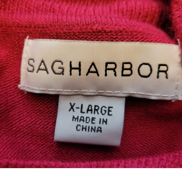 NWT Sag Harbor Fuzzy Knit Sweater XL Hot Pink Magenta Soft Cozy Cottagecore - Picture 5 of 12